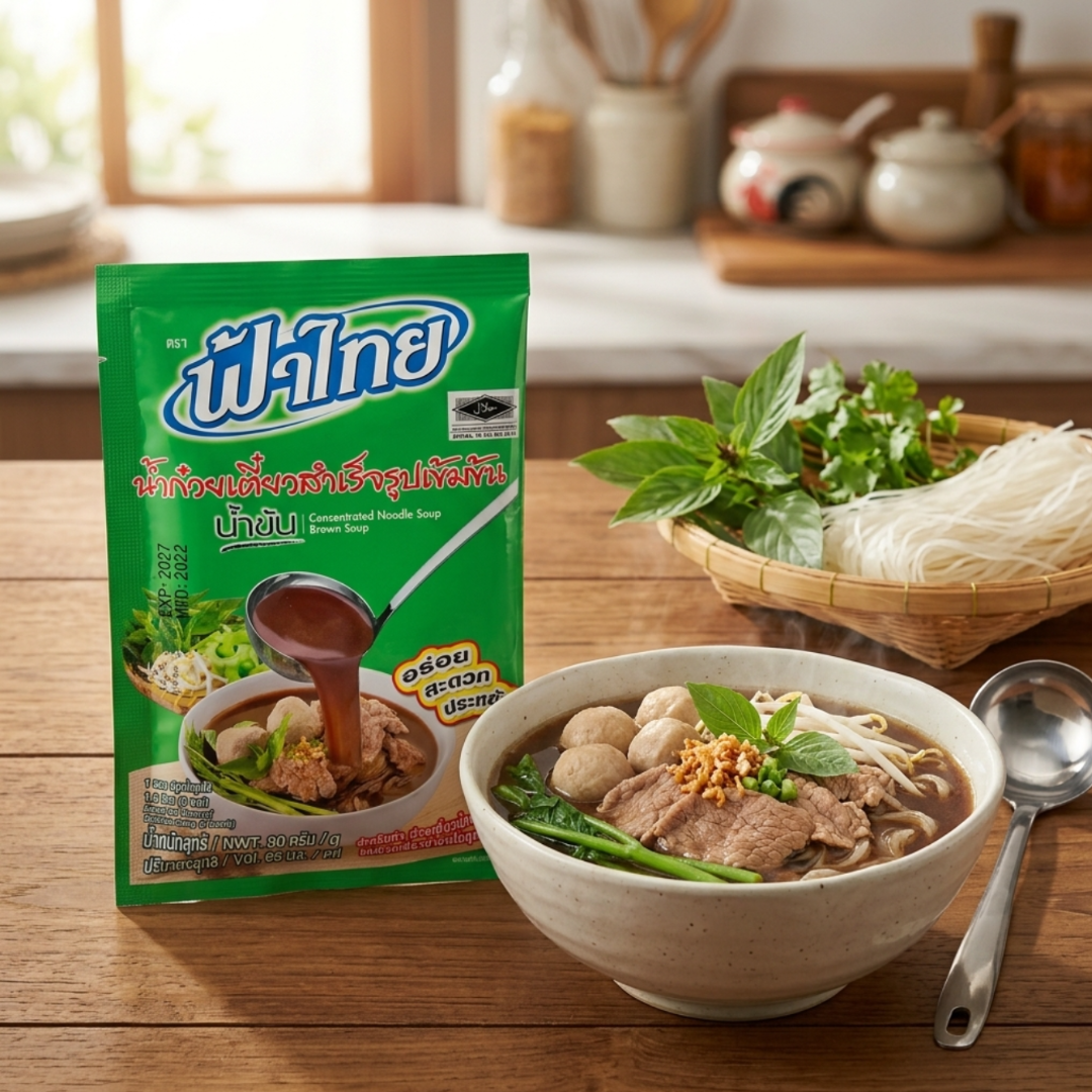 Fa Thai Nudelsuppen-Konzentrat – Braune Suppe / Nam Tok (80g)